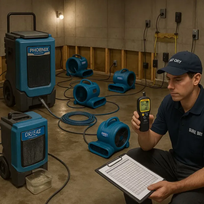 Structural Drying and Dehumidification process in Thorntown, IN